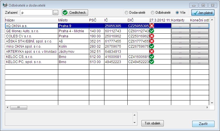 Semafory CreditCheck